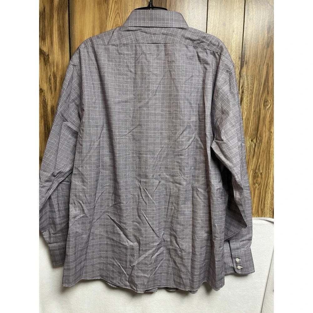 Brooks Brothers‎ Mens Shirt 16.5-34 Regent Fit Non Iron Stretch Purple Blk Check